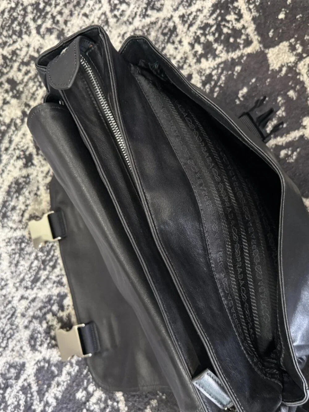 Prada Leather Briefcase Work Bag